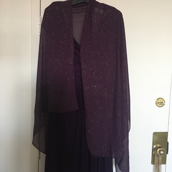 Gorgeous Royal Purple Evening Dress and Shawl - Picture 6 of 7